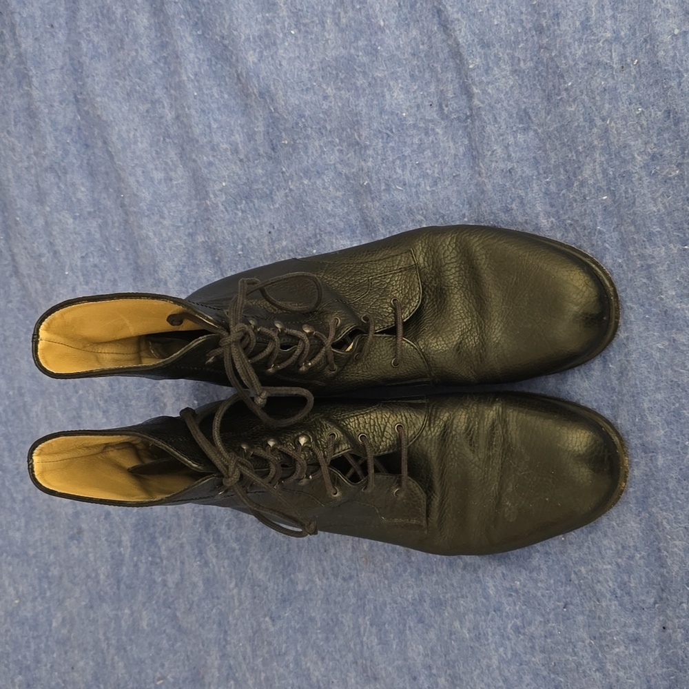Varda black pebbled grain all leather ankle boots